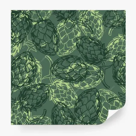 Wall mural green hop cone botanical pattern • Wallissimo®