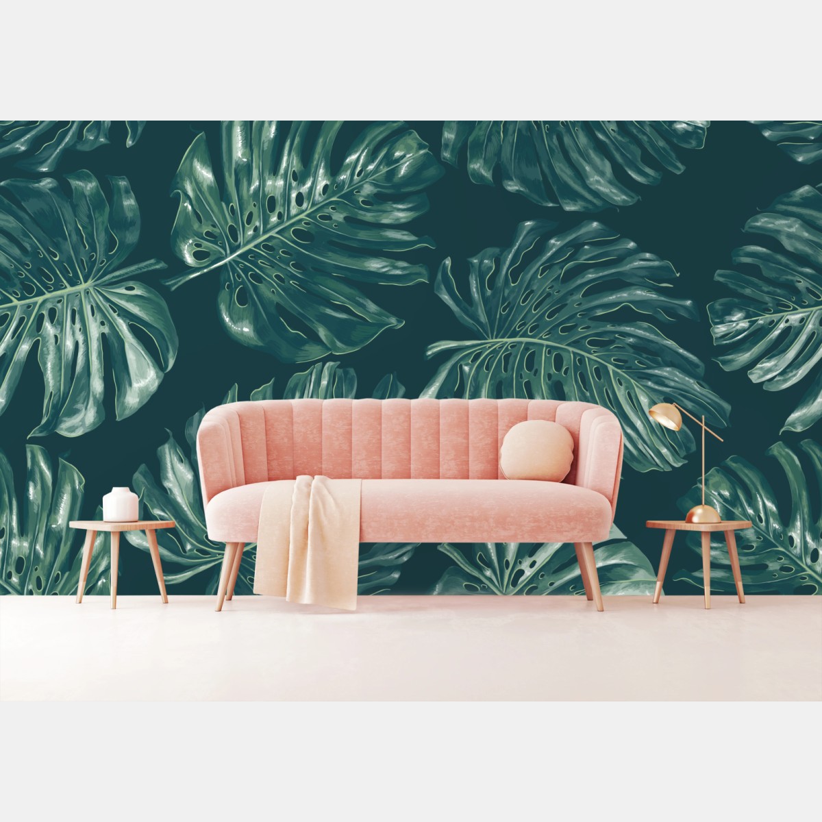 Wall mural tropical monstera leaf pattern • Wallissimo®