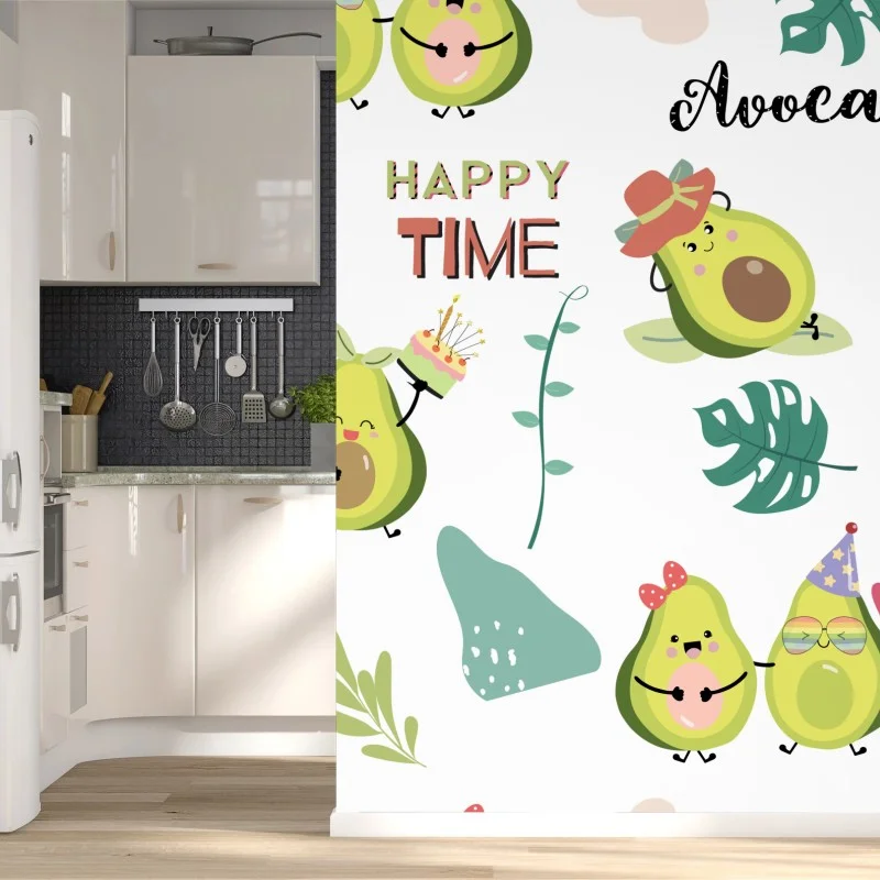 Wall mural playful avocado party pattern