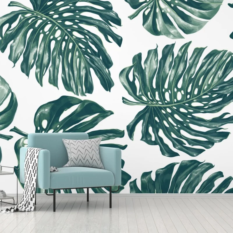 Wall mural monstera leaf botanical pattern
