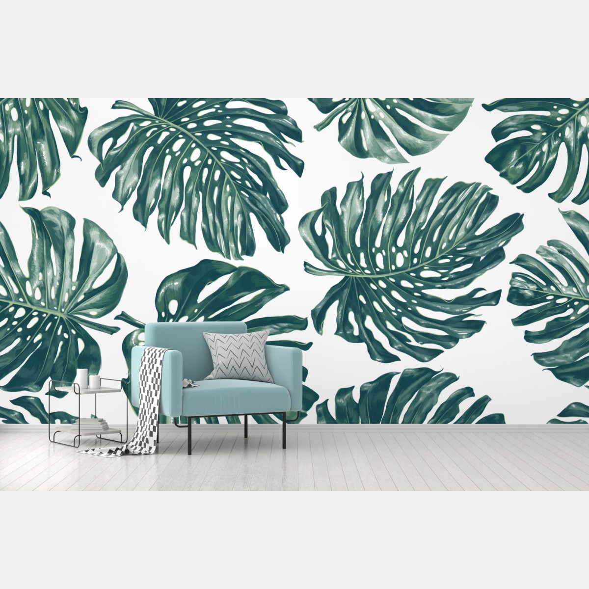 Wall mural monstera leaf botanical pattern • Wallissimo®