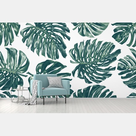 Wall mural monstera leaf botanical pattern • Wallissimo®