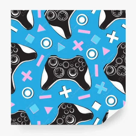 Wall mural playful game controller pattern • Wallissimo®