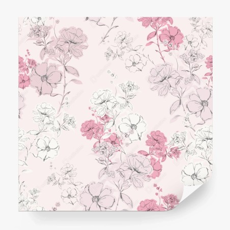 Wall mural soft pink floral pattern • Wallissimo®