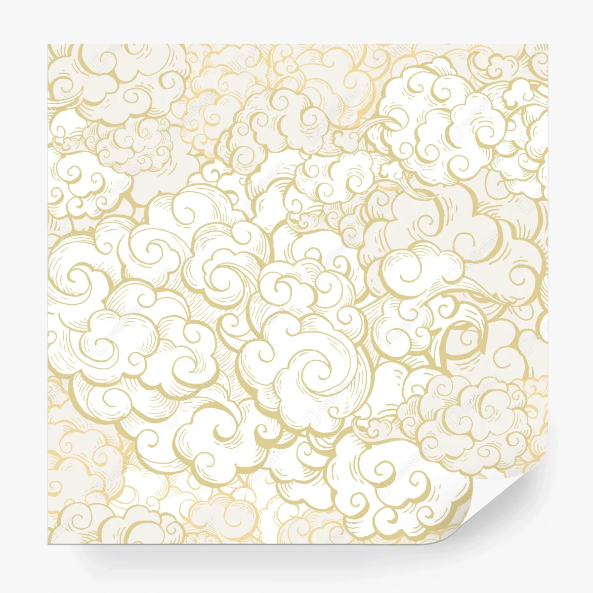 Wall mural ornamental golden cloud pattern • Wallissimo®