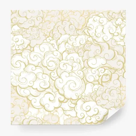 Wall mural ornamental golden cloud pattern • Wallissimo®