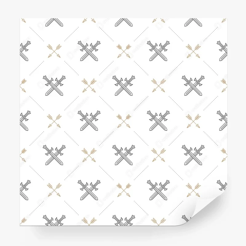 Wall mural crossed swords and arrows pattern