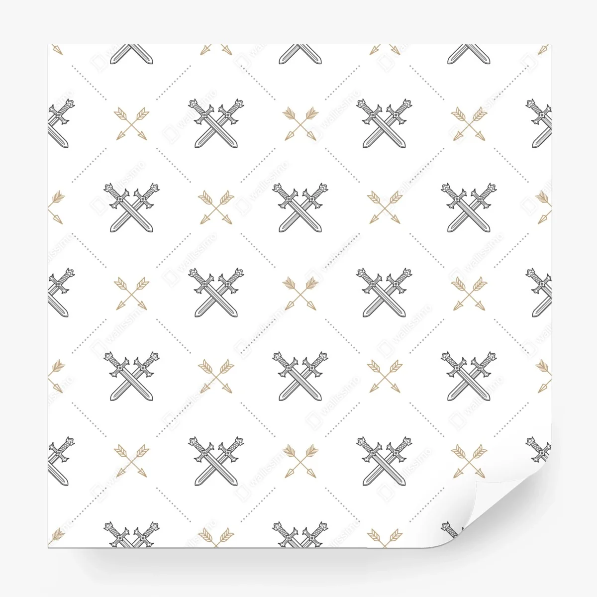 Wall mural crossed swords and arrows pattern ⁕ Wallissimo® Wall mural crossed swords and arrows pattern ⁕ Wallissimo®