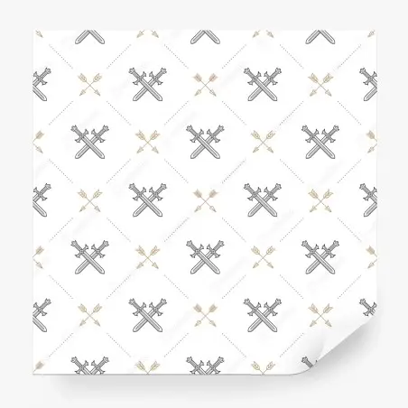Wall mural crossed swords and arrows pattern • Wallissimo®