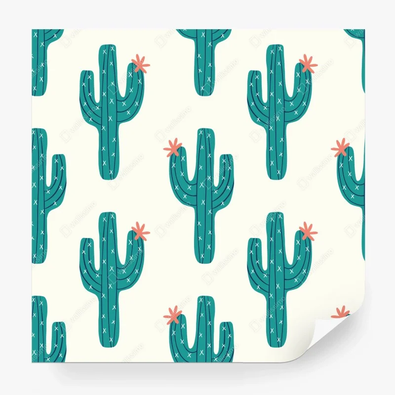 Wall mural turquoise botanical leaf pattern • Wallissimo®