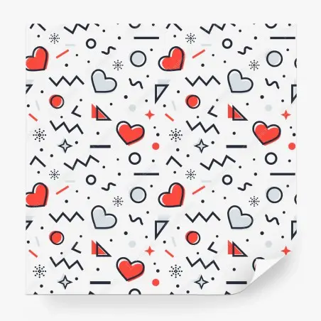 Wall mural playful heart pattern on white background • Wallissimo®