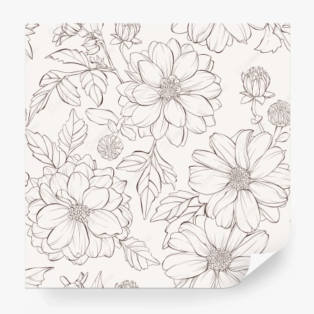 Wall mural delicate botanical line florals • Wallissimo®