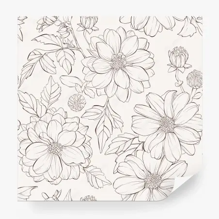Wall mural delicate botanical line florals • Wallissimo®