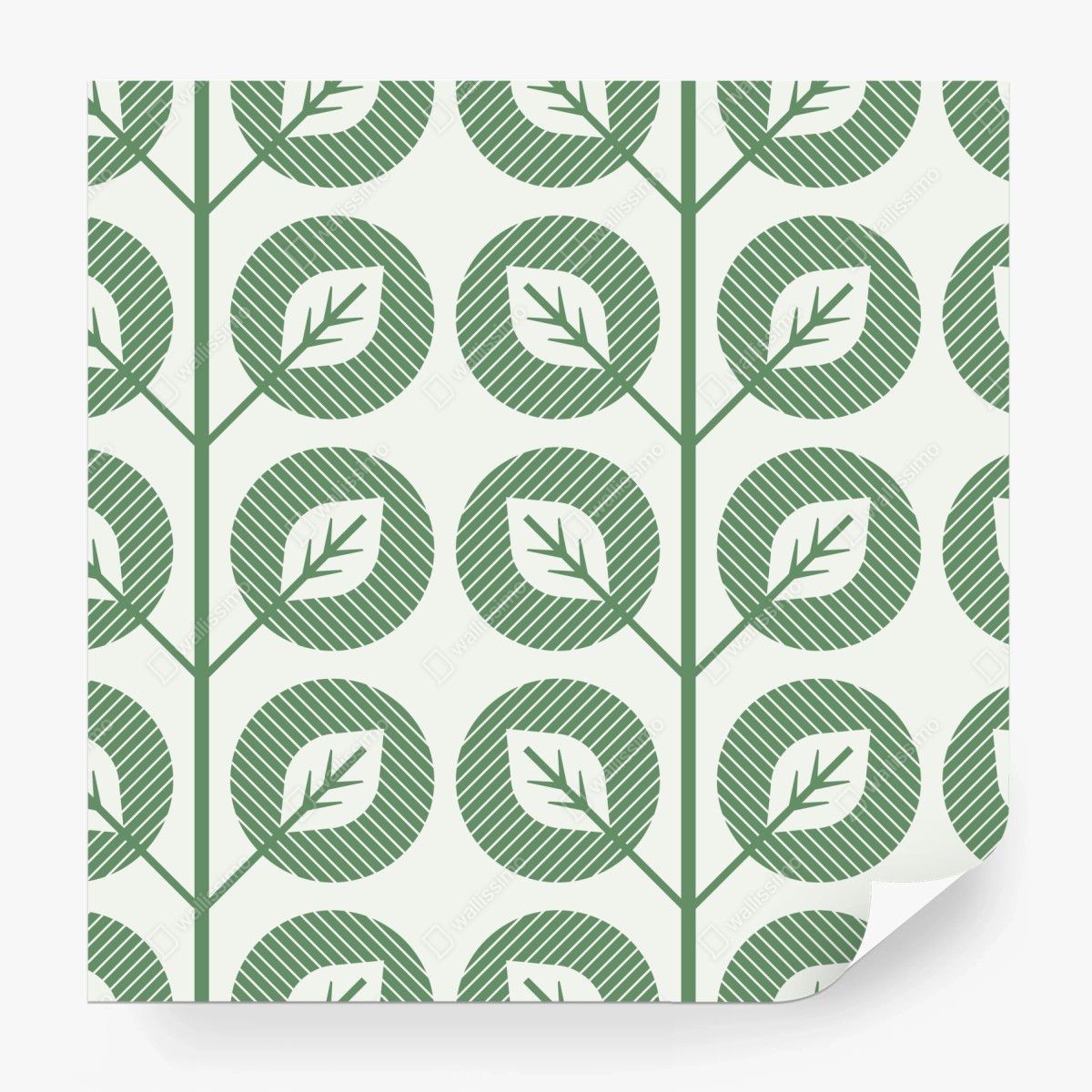 Wall mural green geometric leaf pattern ⁕ Wallissimo® Wall mural green geometric leaf pattern ⁕ Wallissimo®