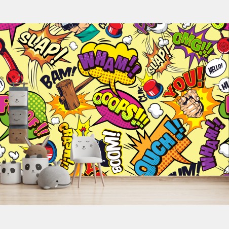 Wall mural retro pop-art comic collage • Wallissimo®