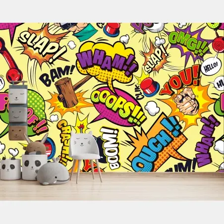 Wall mural retro pop-art comic collage • Wallissimo®