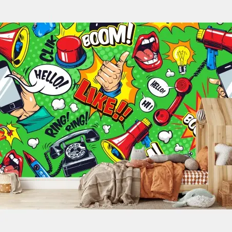 Wall mural comic pop art explosion pattern • Wallissimo®