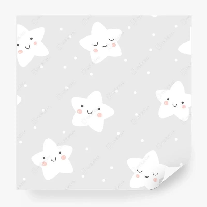 Wall mural cute smiling stars nursery pattern
