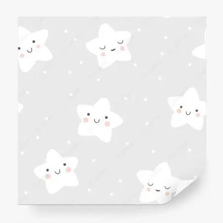 Wall mural cute smiling stars nursery pattern • Wallissimo®