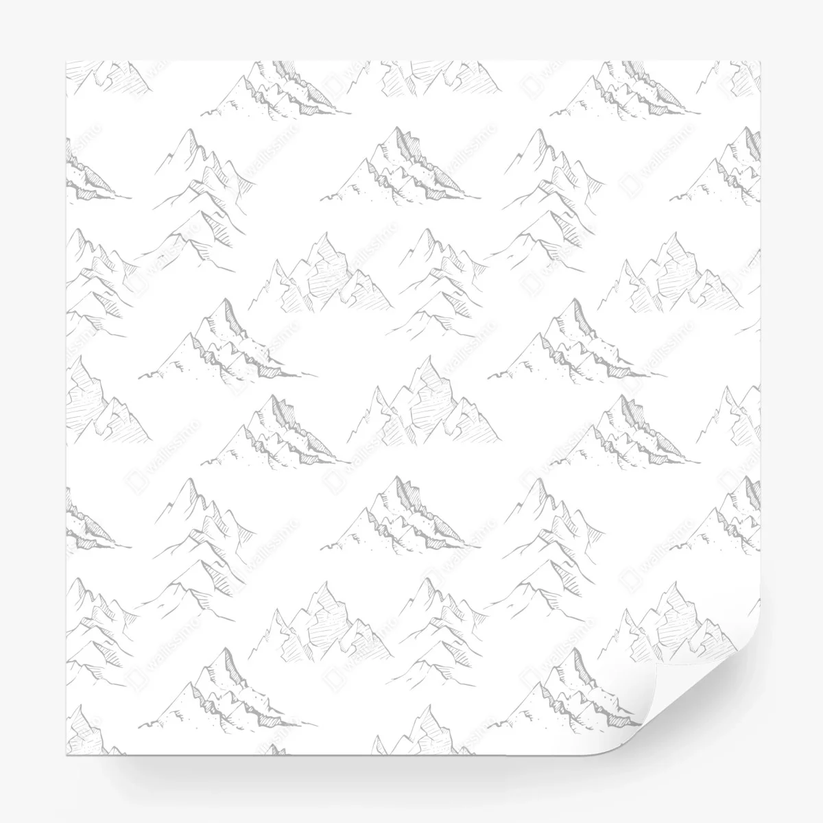 Wall mural hand-drawn mountain pattern • Wallissimo®
