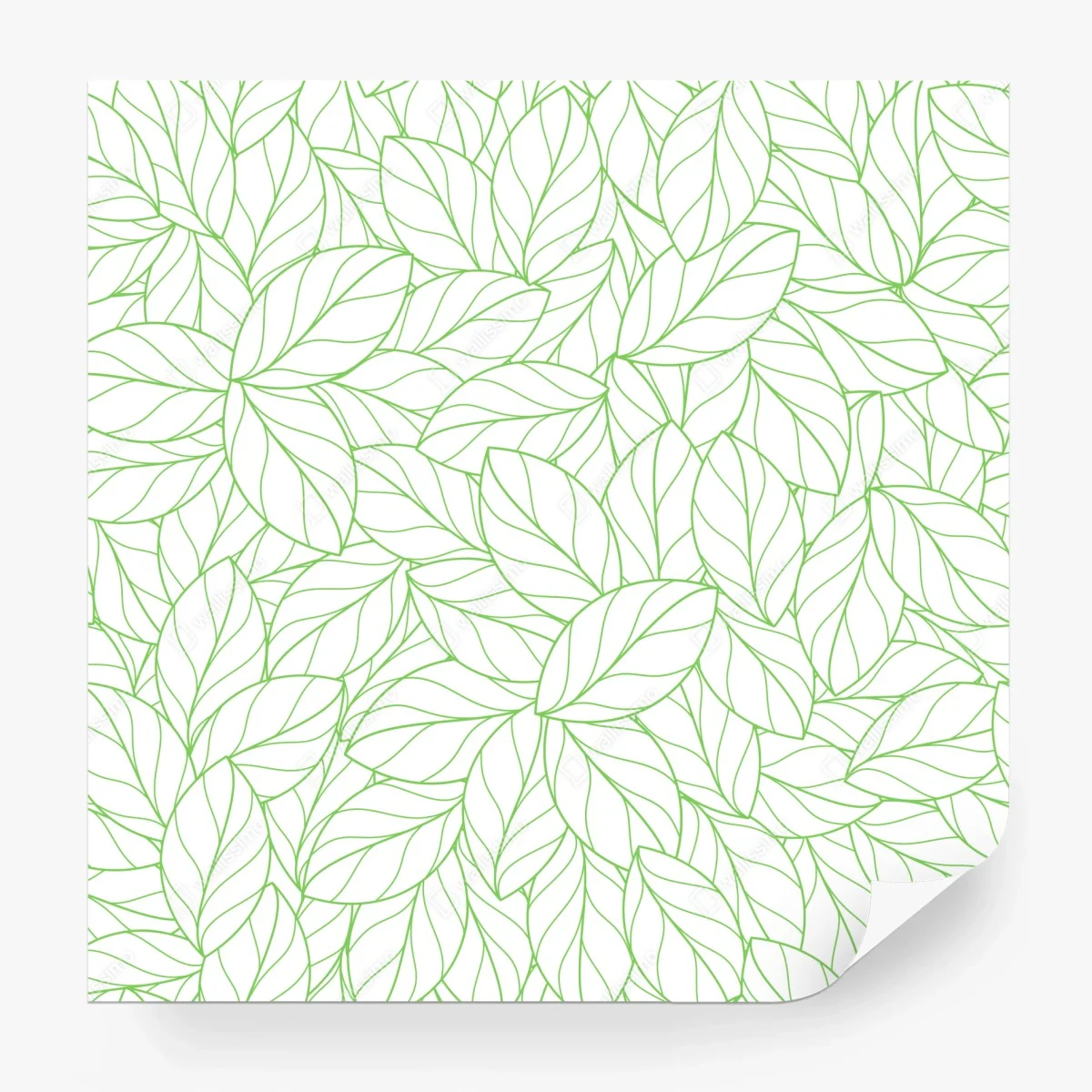Wall mural green leaf line pattern ⁕ Wallissimo® Wall mural green leaf line pattern ⁕ Wallissimo®