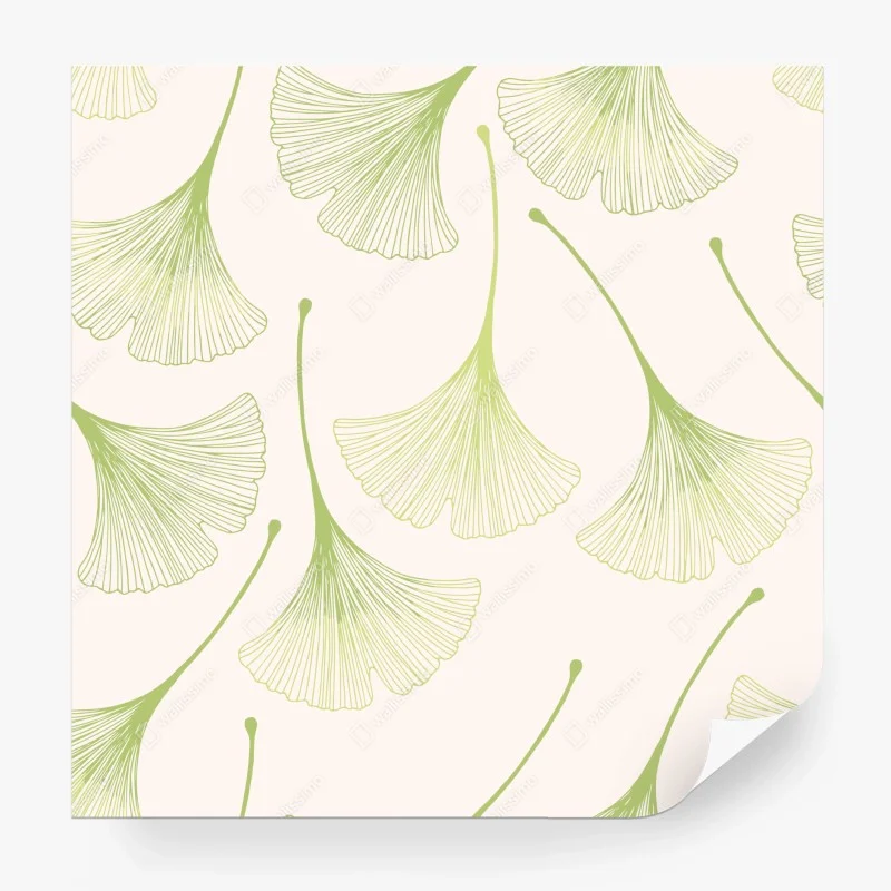 Wall mural delicate ginkgo leaf pattern