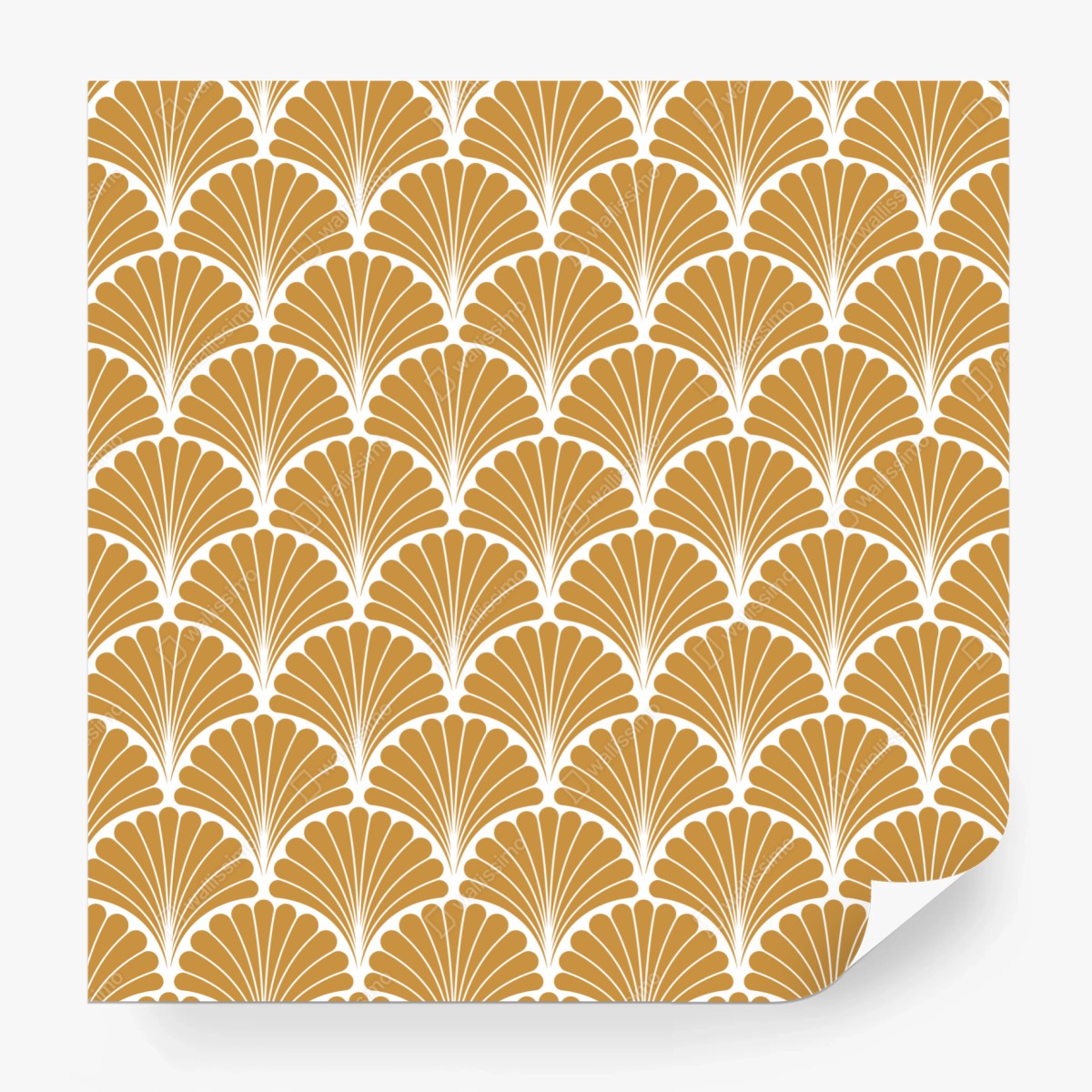 Wall mural golden art deco fan pattern • Wallissimo®