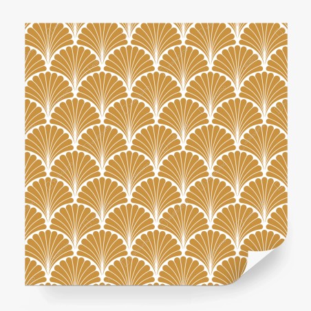 Wall mural golden art deco fan pattern • Wallissimo®