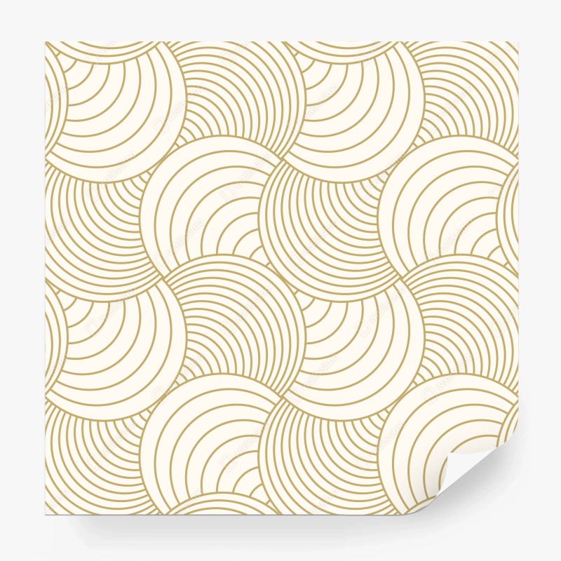 Wall mural gold art deco circle pattern