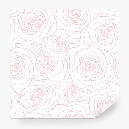 Wall mural delicate pink rose line pattern • Wallissimo®