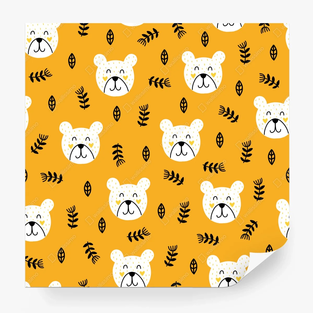 Wall mural playful bear pattern nursery print ⁕ Wallissimo® Wall mural playful bear pattern nursery print ⁕ Wallissimo®