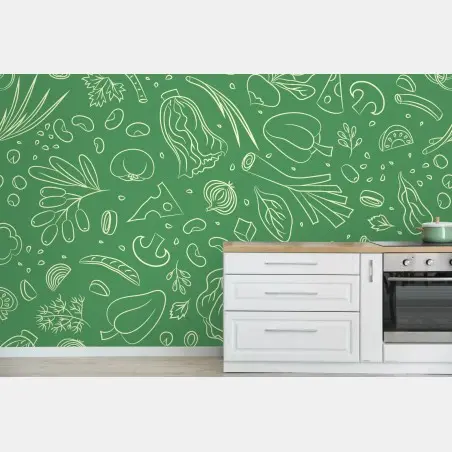 Wall mural green vegetable pattern • Wallissimo®