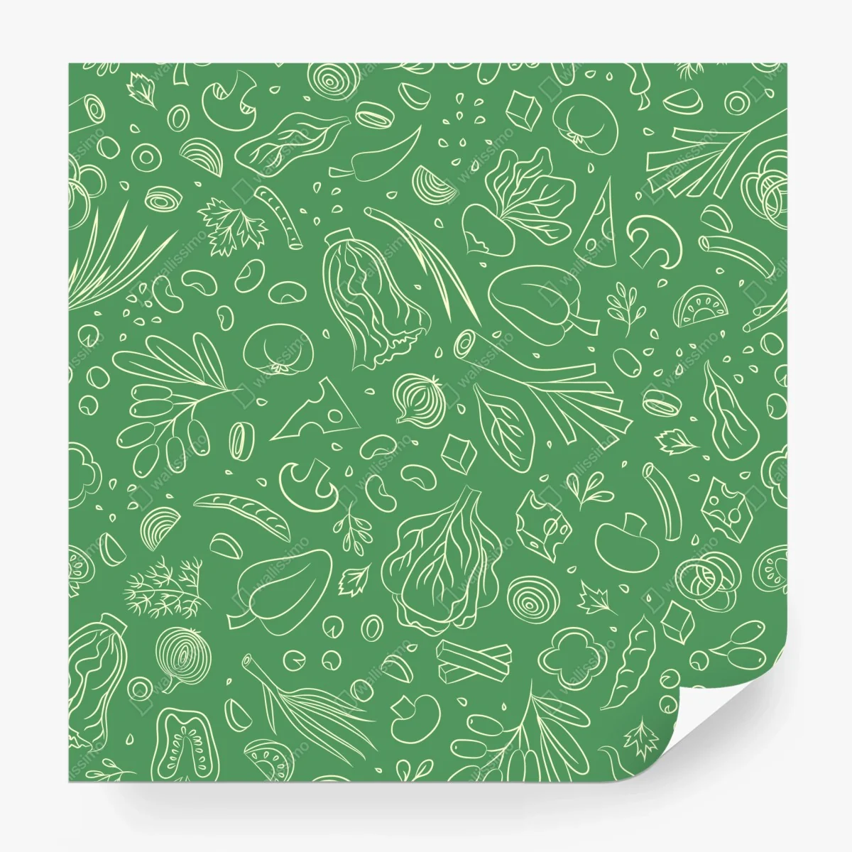 Wall mural green vegetable pattern ⁕ Wallissimo® Wall mural green vegetable pattern ⁕ Wallissimo®