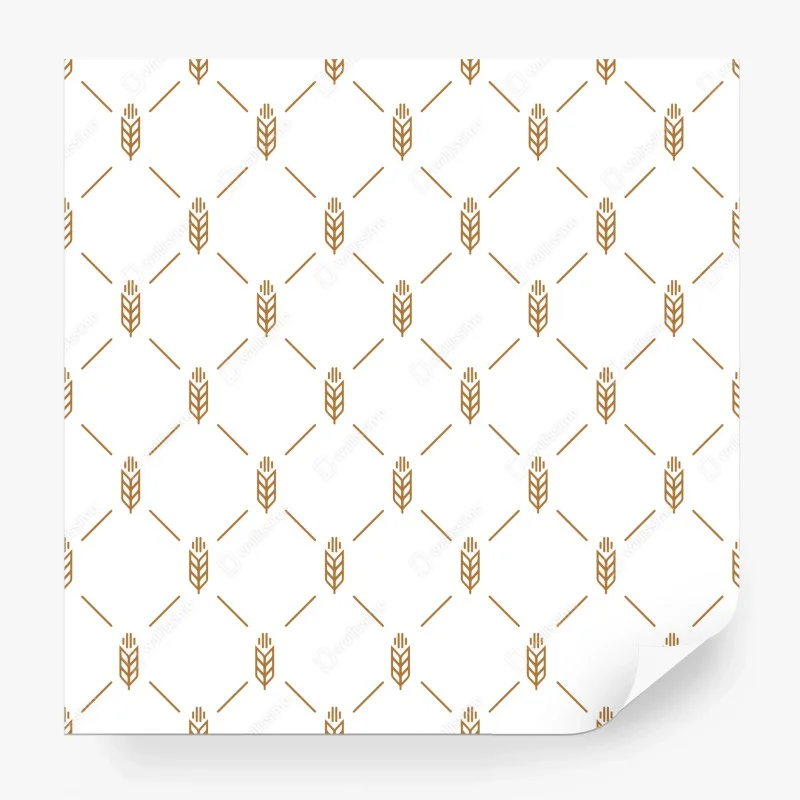 Wall mural gold geometric wheat pattern