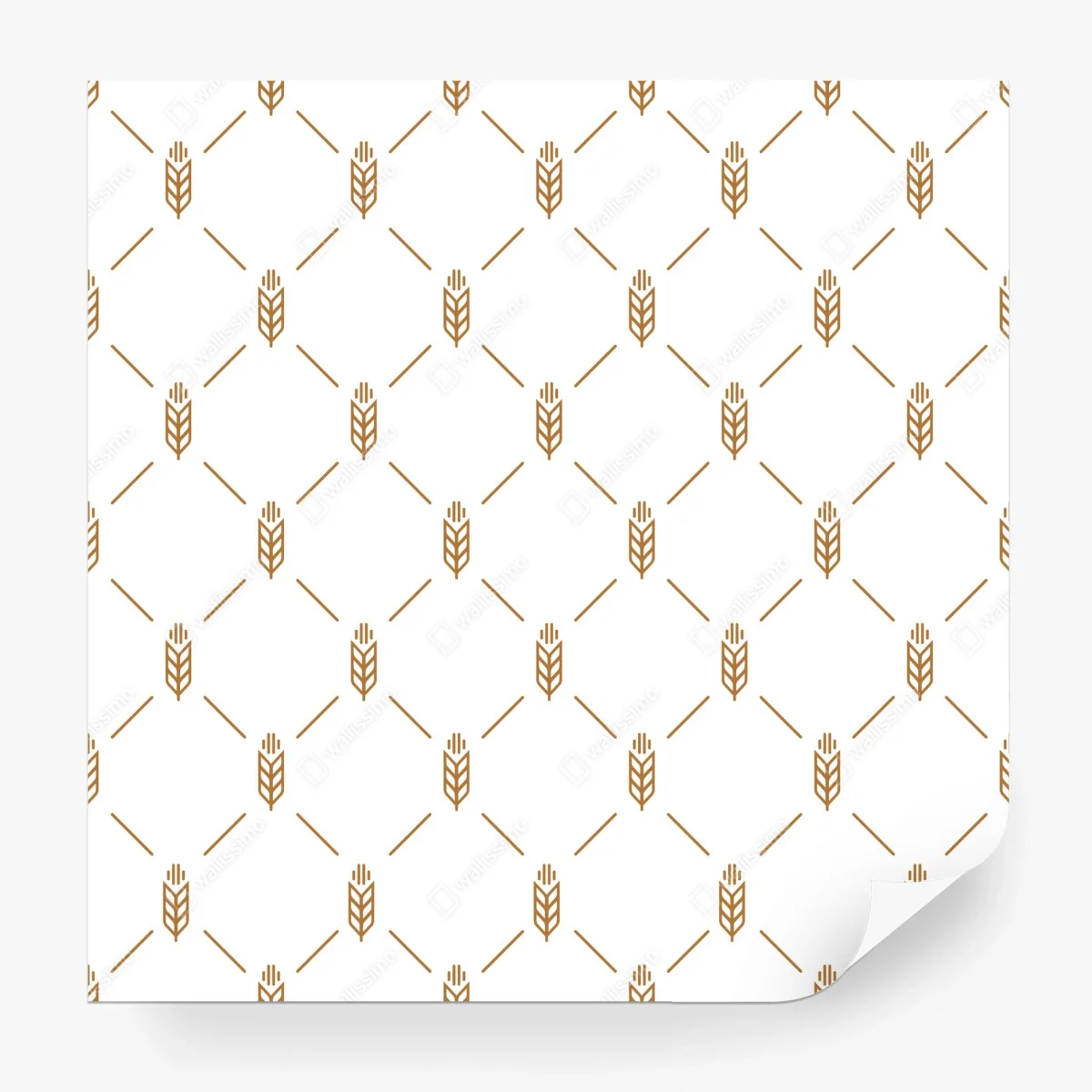 Wall mural gold geometric wheat pattern • Wallissimo®