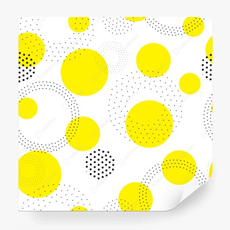 Wall mural bright yellow polka dot pattern wall art • Wallissimo®