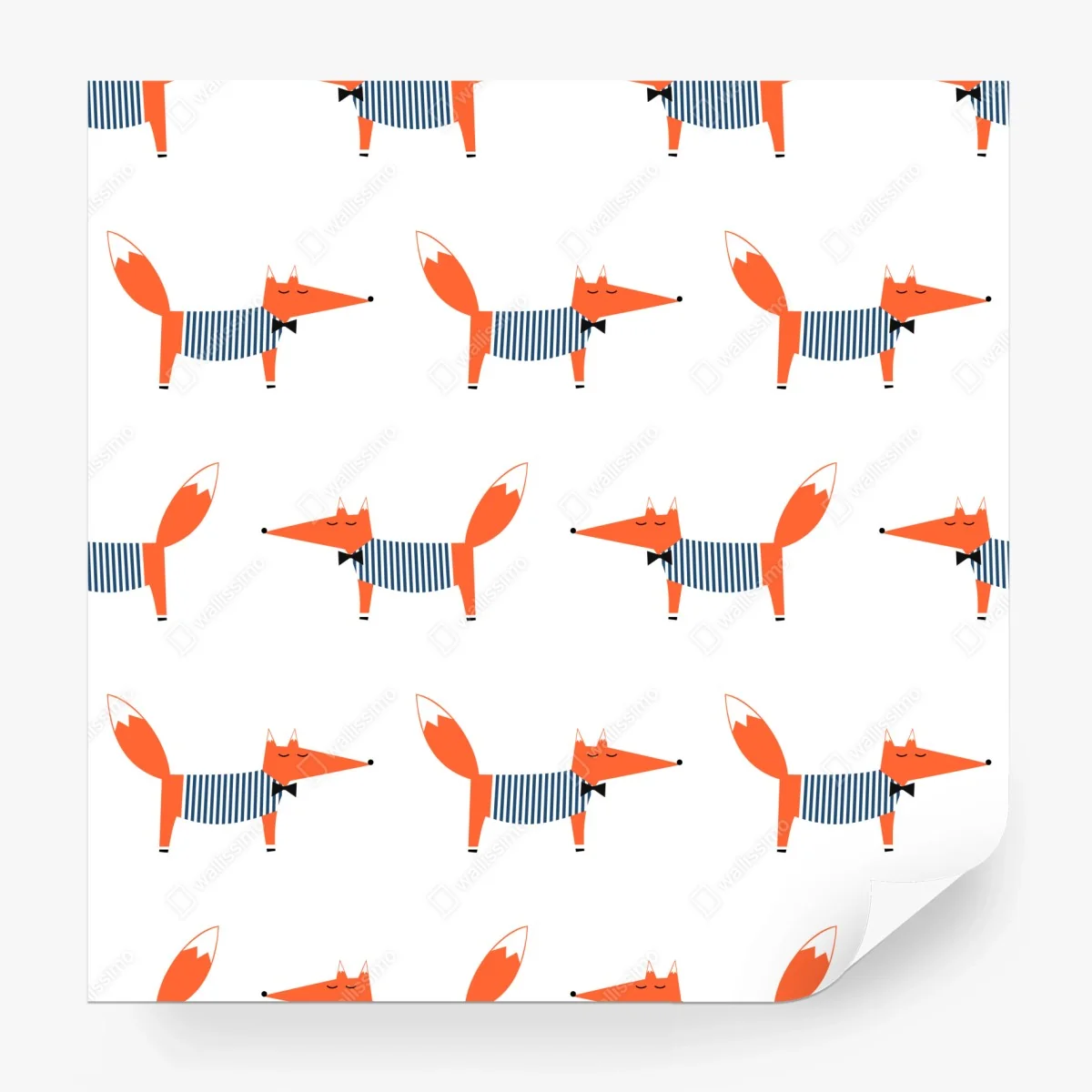 Wall mural cute striped fox pattern ⁕ Wallissimo®