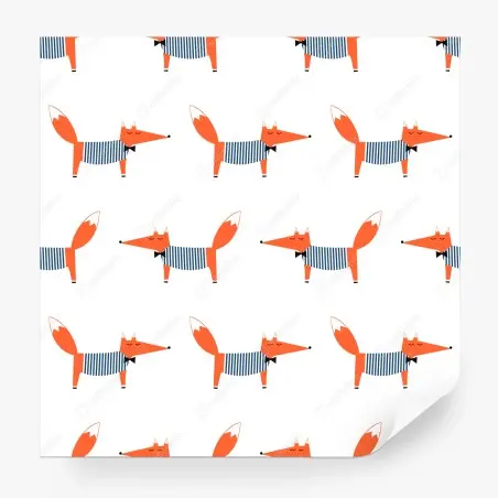 Wall mural cute striped fox pattern • Wallissimo®