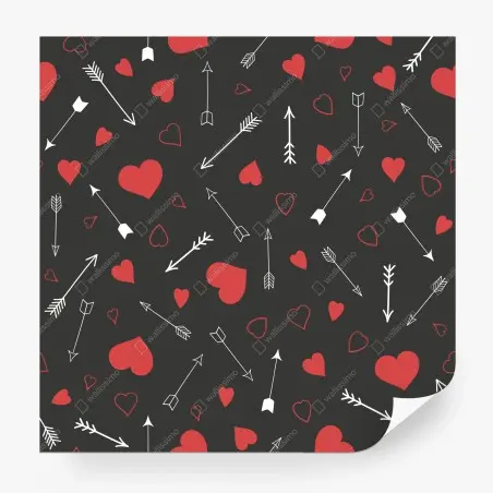 Wall mural red hearts and arrows pattern • Wallissimo®