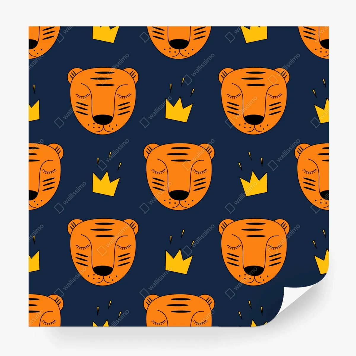 Wall mural playful tiger pattern for kids wall art ⁕ Wallissimo®