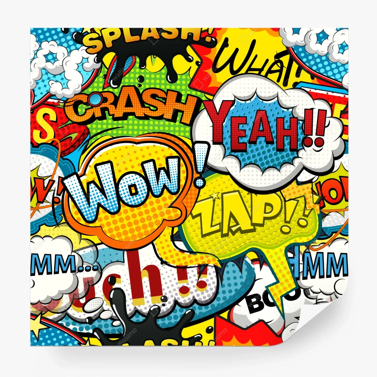Wall mural vibrant comic pop art collage ⁕ Wallissimo® Wall mural vibrant comic pop art collage ⁕ Wallissimo®