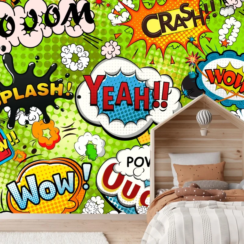 Wall mural vibrant pop art comic collage