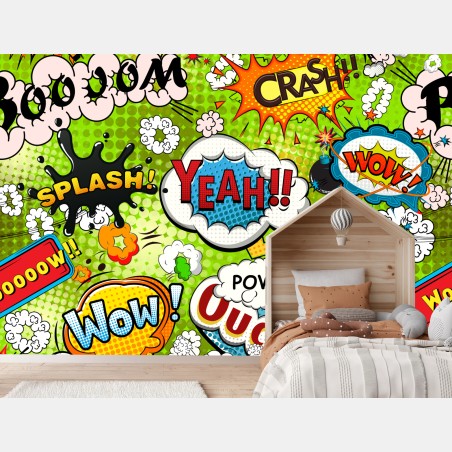 Wall mural vibrant pop art comic collage • Wallissimo®