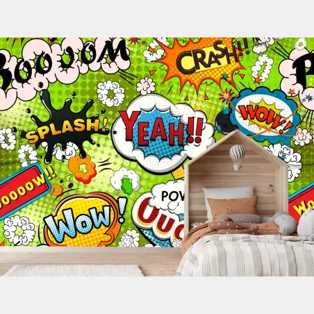 Wall mural vibrant pop art comic collage • Wallissimo®
