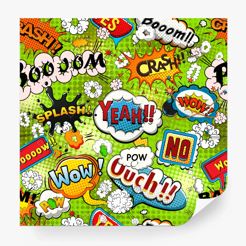 Wall mural vibrant pop art comic collage