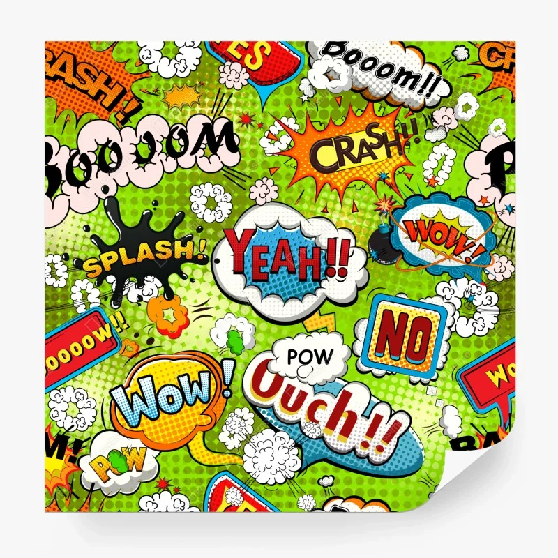 Wall mural vibrant pop art comic collage