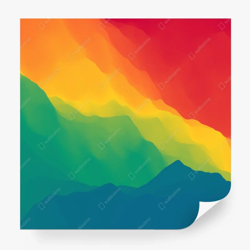 Wall mural vibrant layered mountain gradient