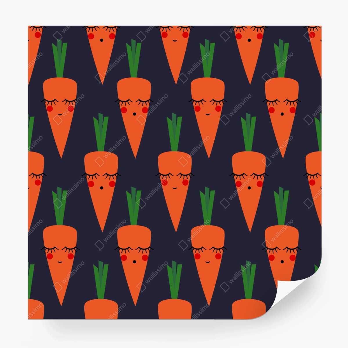 Wall mural cute carrot pattern for kids • Wallissimo®