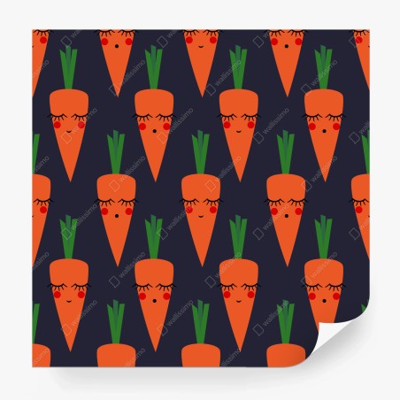 Wall mural cute carrot pattern for kids • Wallissimo®
