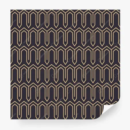 Wall mural art deco geometric pattern in gold and black • Wallissimo®
